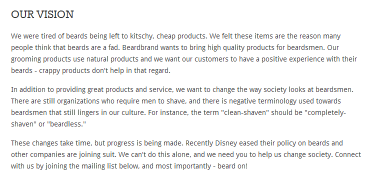 my vision statement sample