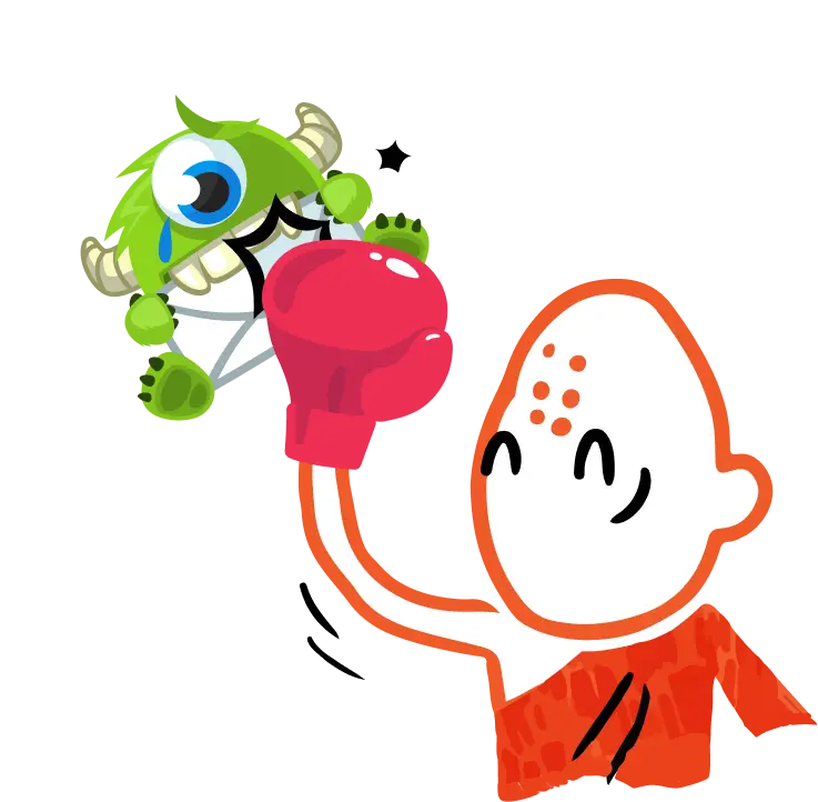 OptiMonk character boxing OptinMonster