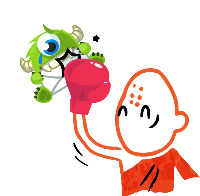 OptiMonk character boxing OptinMonster