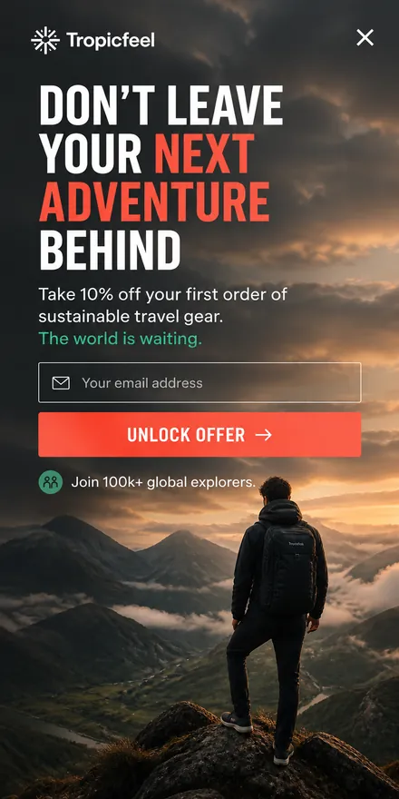Exit offer popup on a phone