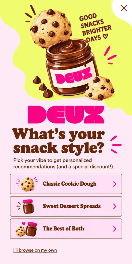 Multiple-choice quiz popup on a phone
