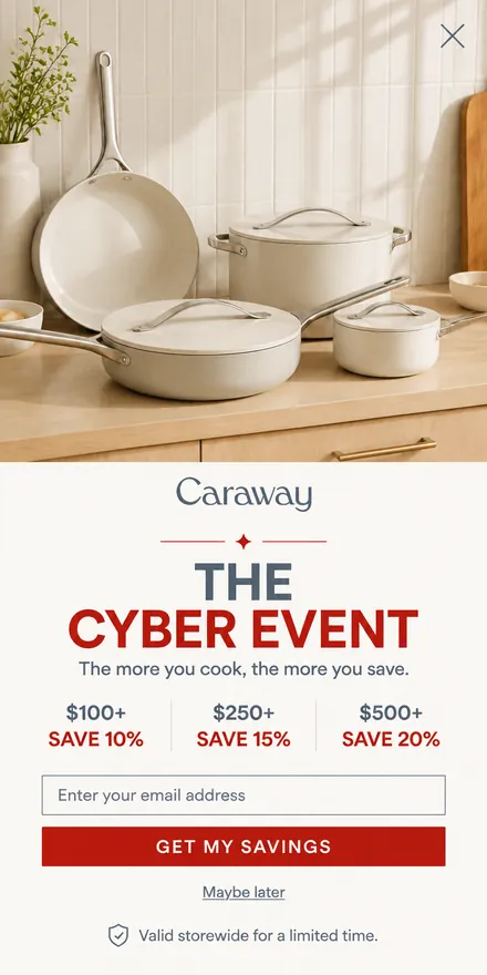 Black Friday popup on a phone
