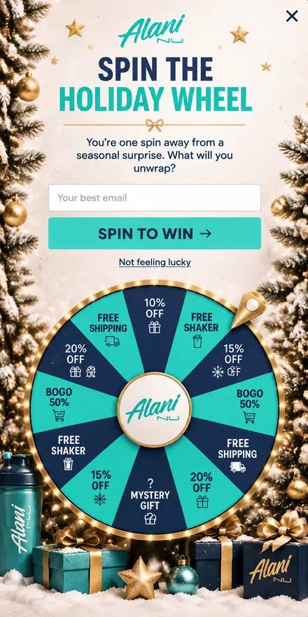 Christmas popup on a phone