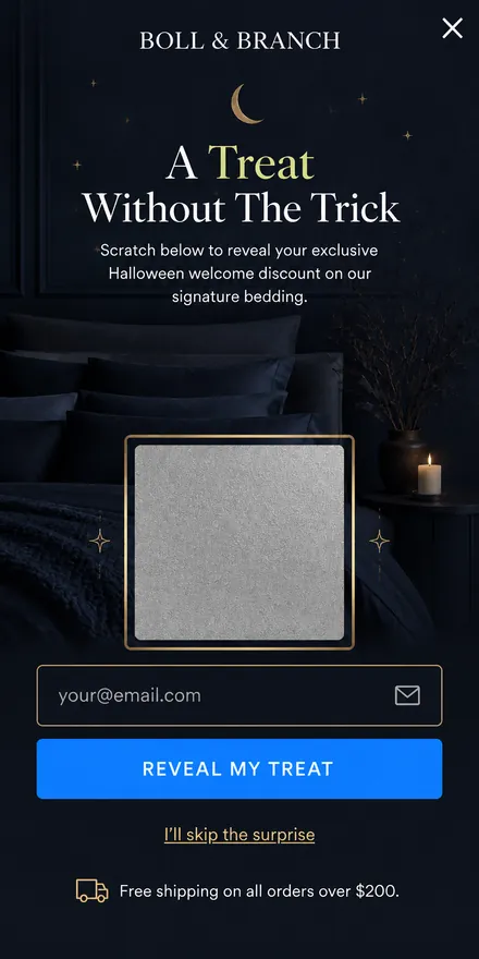 Halloween popup on a phone