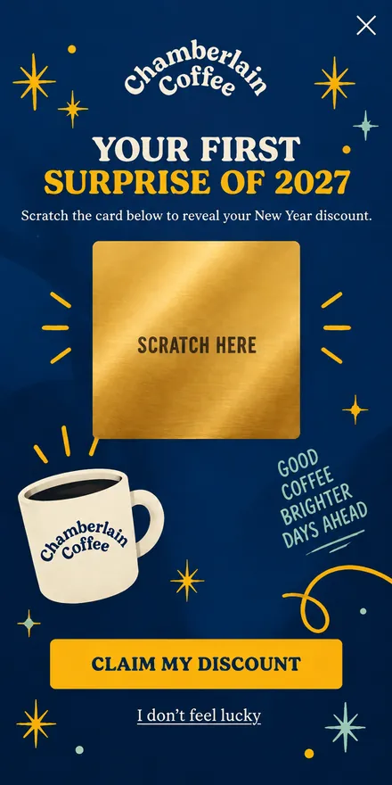 New Year popup on a phone