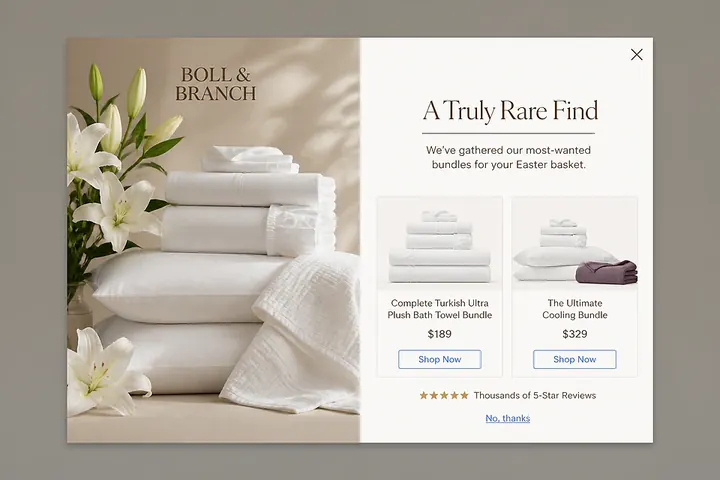 Upsell popup concept from the library