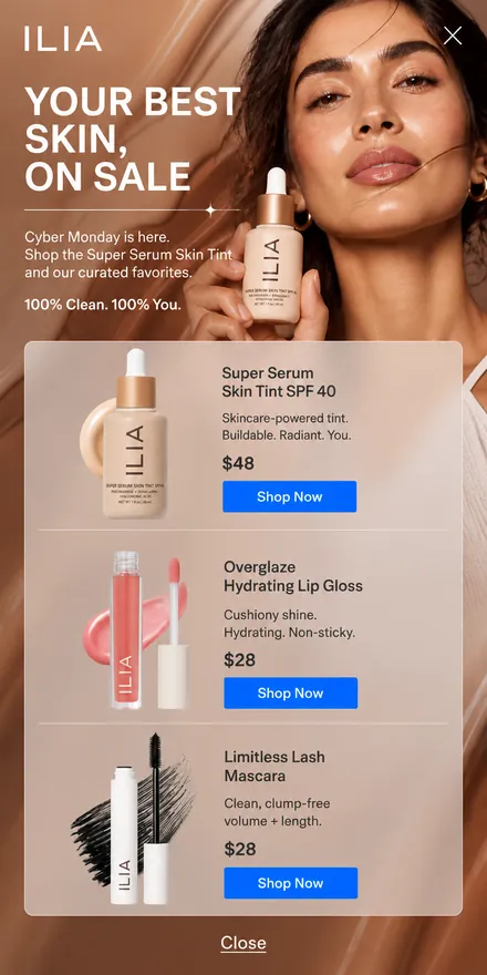 Cross-sell popup on a phone