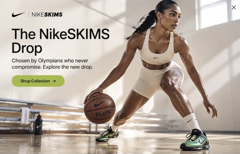 NikeSKIMS kollekció popup, az ügynök készítette