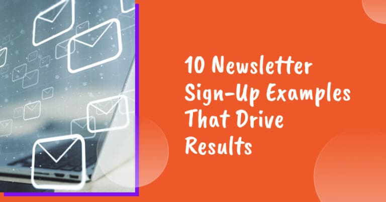 Newsletter signup examples banner