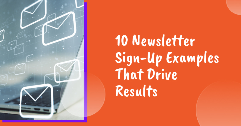 Newsletter signup examples banner