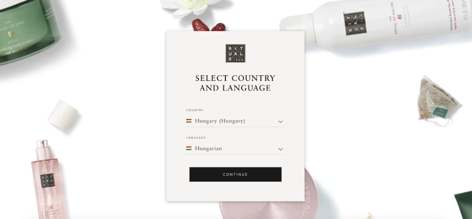 Ecommerce pop-up example from Rituals