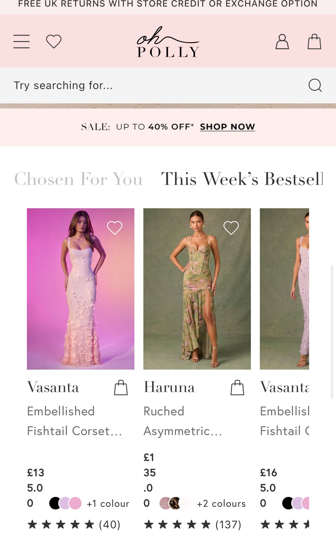 Oh Polly high quality images and responsive mobile design.