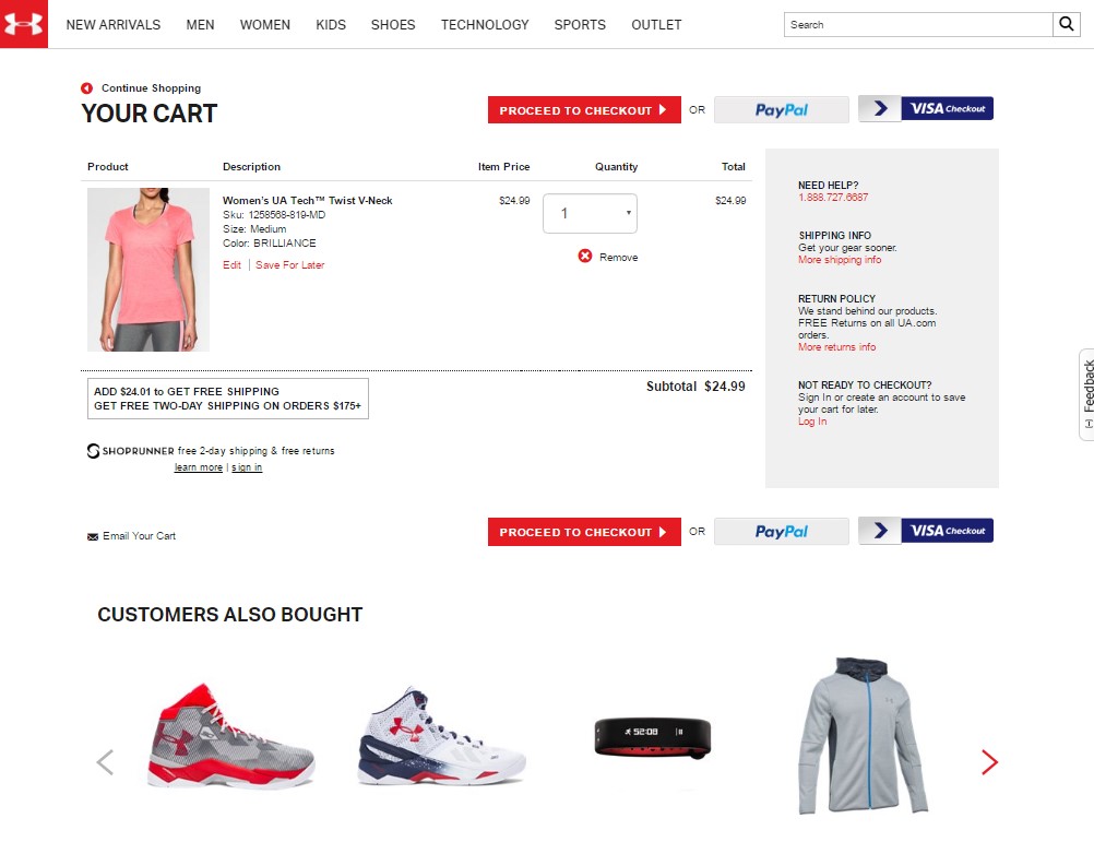 Sidebar showing items other customers bought