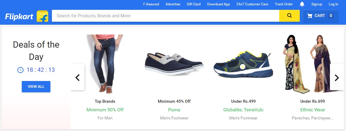 Deals of the day showcased for clients on Flipkart’s site