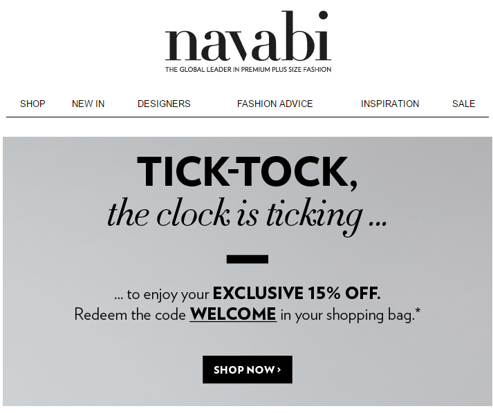 Navabi welcome series email example