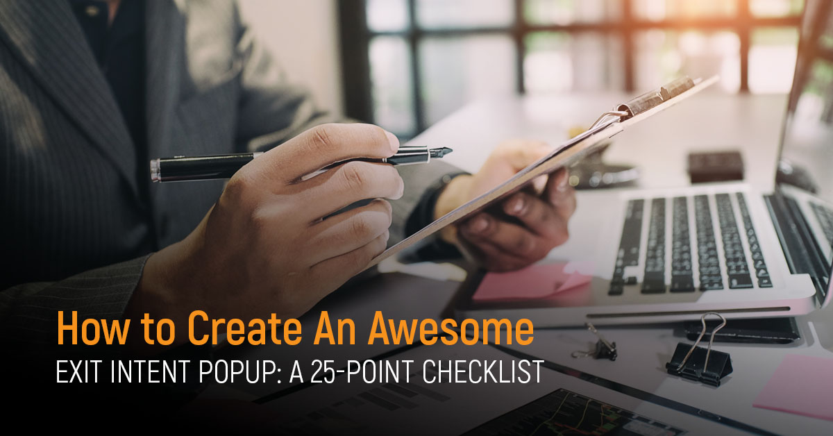 Exit Intent Popup Checklist