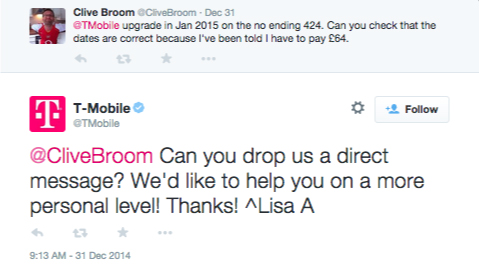 T-Mobile responds to a user question