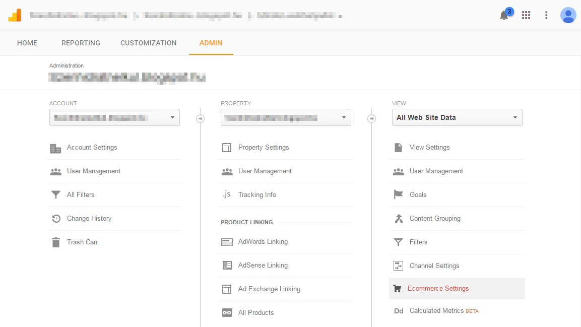 Cart Abandonment - Definitive Guide 1 ecommerce settings in google analytics - Cart Abandonment - Definitive Guide