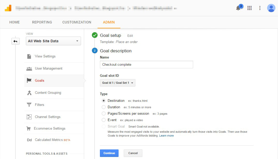 Cart Abandonment - Definitive Guide 7 goal description in google analytics - Cart Abandonment - Definitive Guide