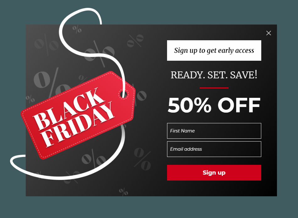 Black Friday popup