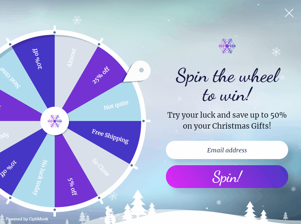 Christmas lucky wheel template