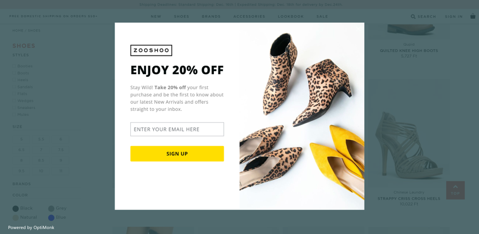 ZooShoo popup a/b testing