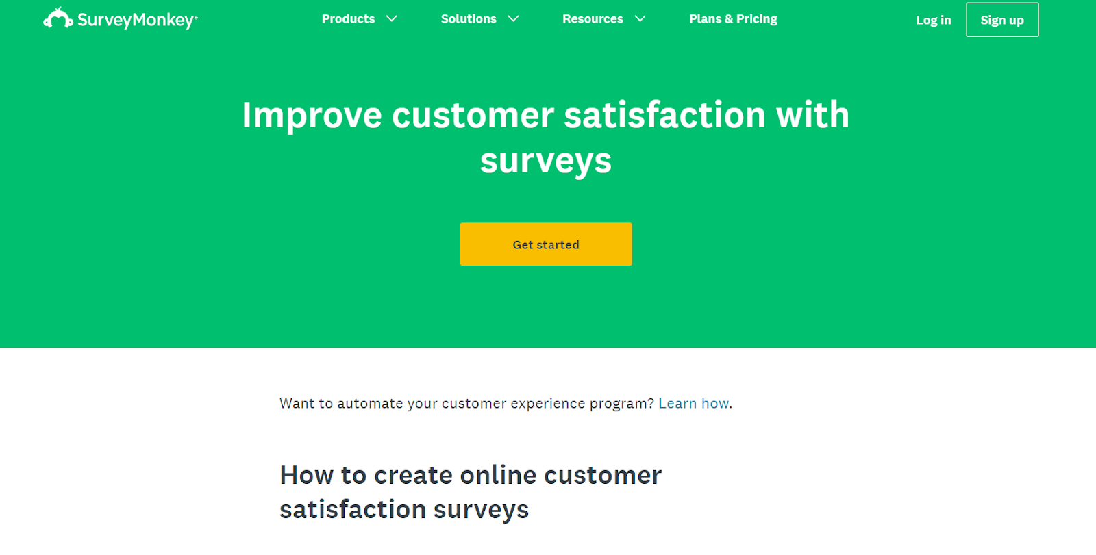 SurveyMonkey customer satisfaction survey tool