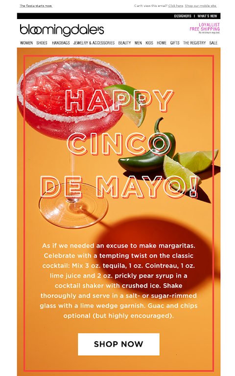 Newsletter idea for Cinco de Mayo