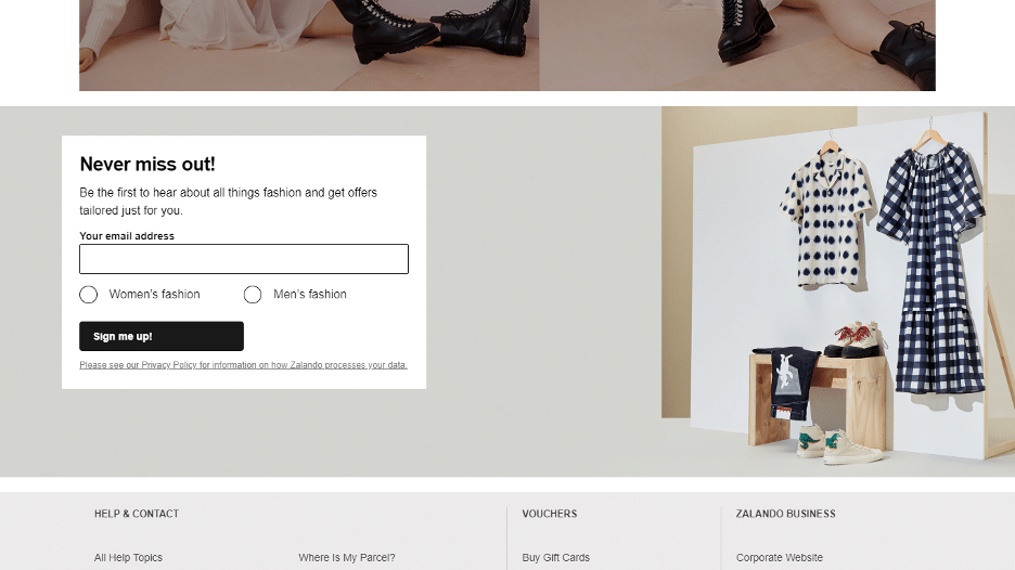 One of our personalization examples from Zalando