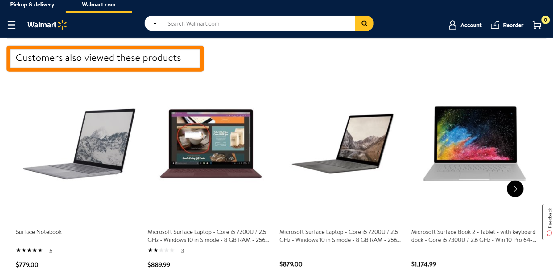 Walmart ecommerce upselling example