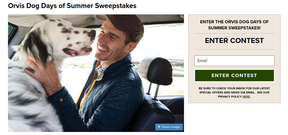 Seasonal countdown sweepstakes