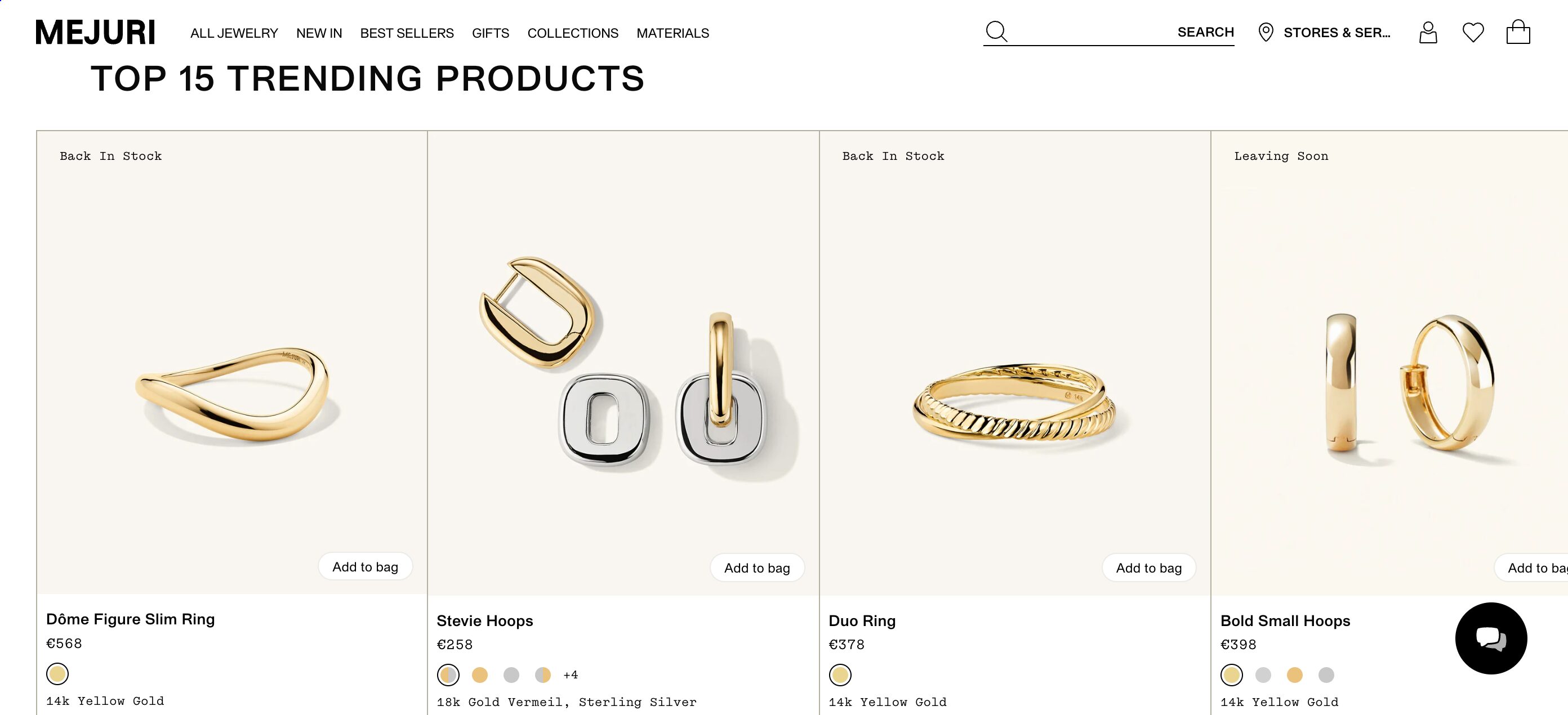 Mejuri has a clear product imagery and easy resizing images.