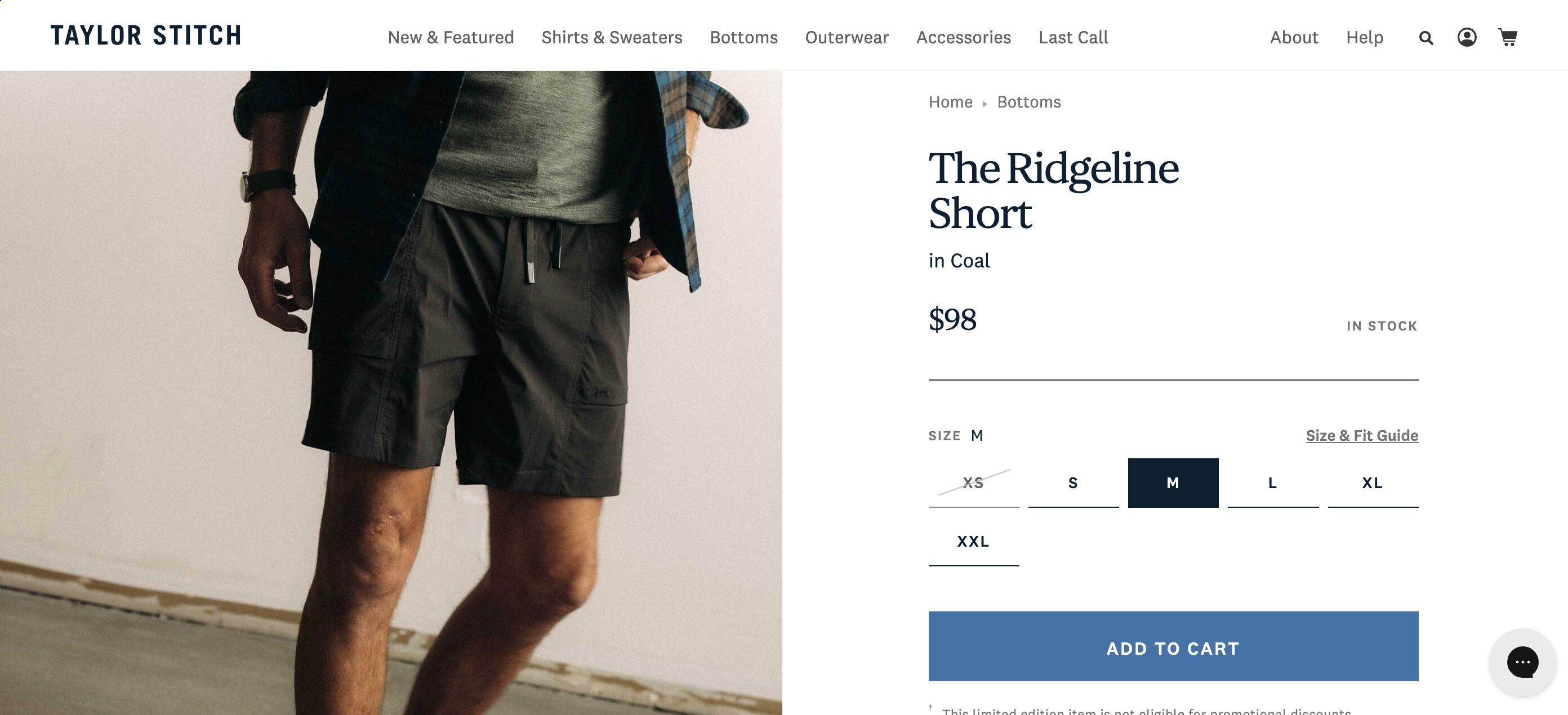 Taylor Sticth higlights new arrivals and responsive mobile design.