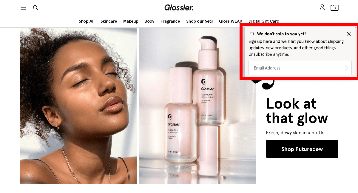 Glossier's personalization