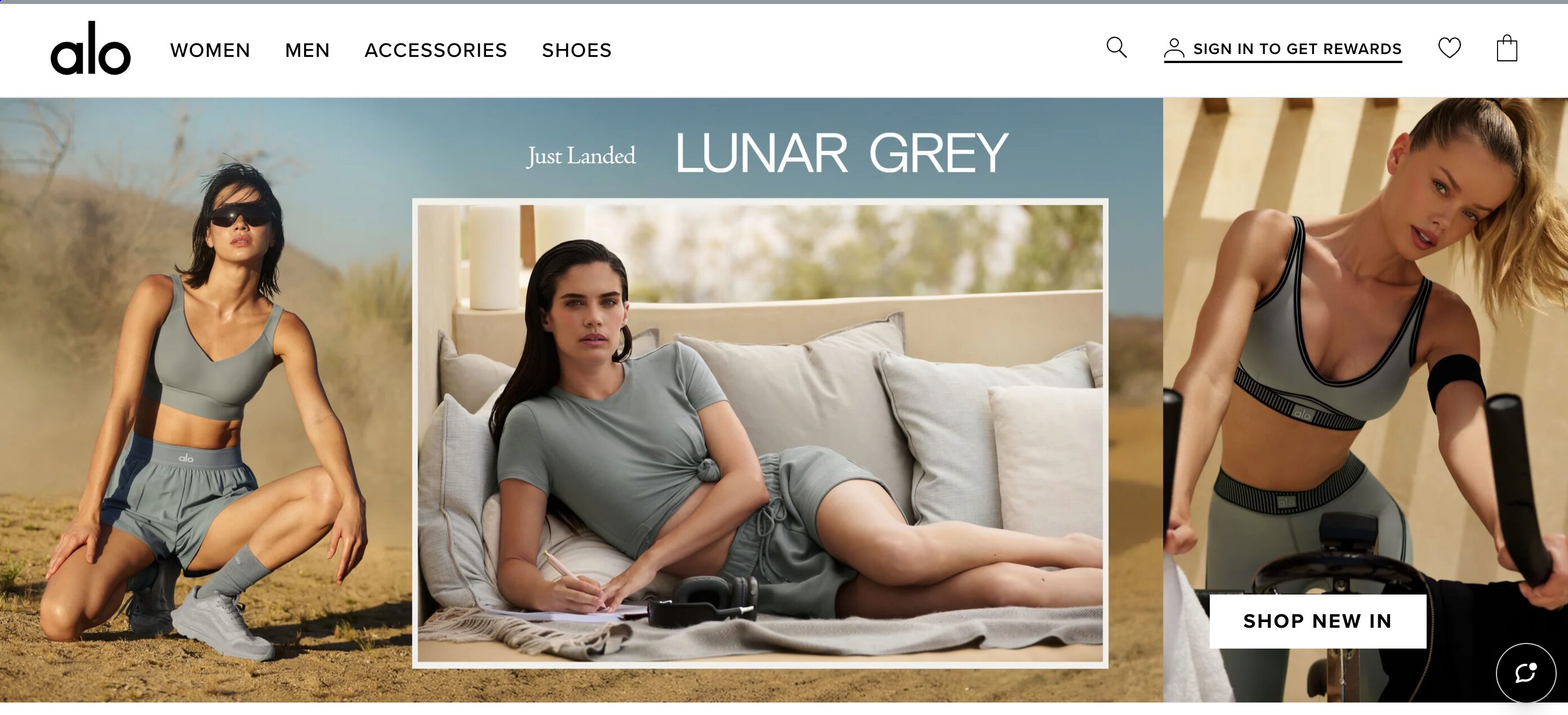 Clothing store Alo Yoga has a user friendly website