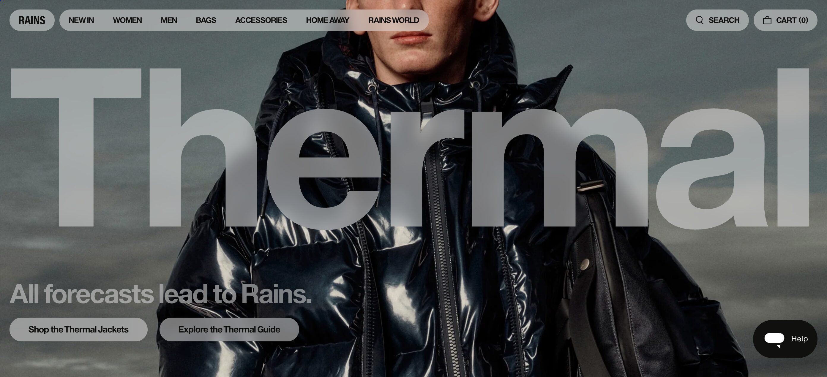Rains responsive design includes a sticky shopping bar.