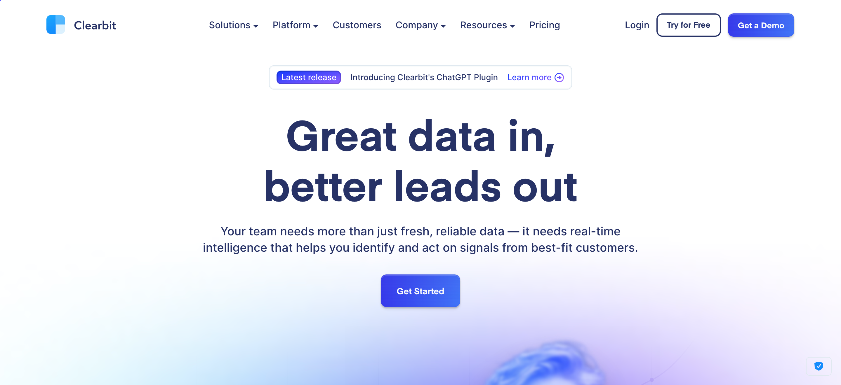 Clearbit is marketing data engine for customer interactions.