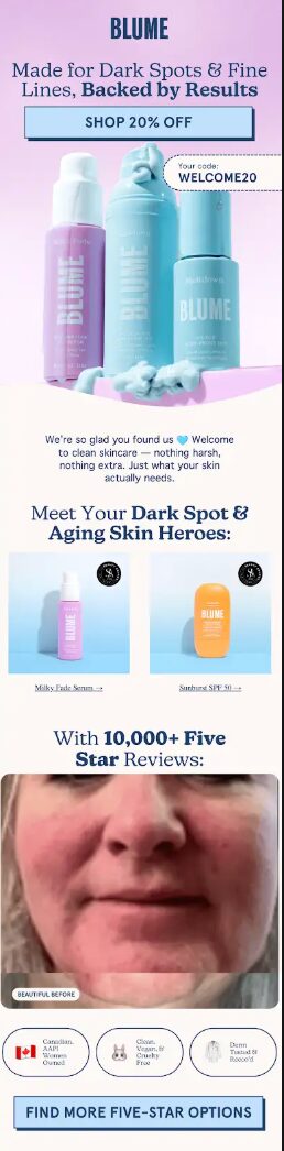 Email sent by Blume's team.