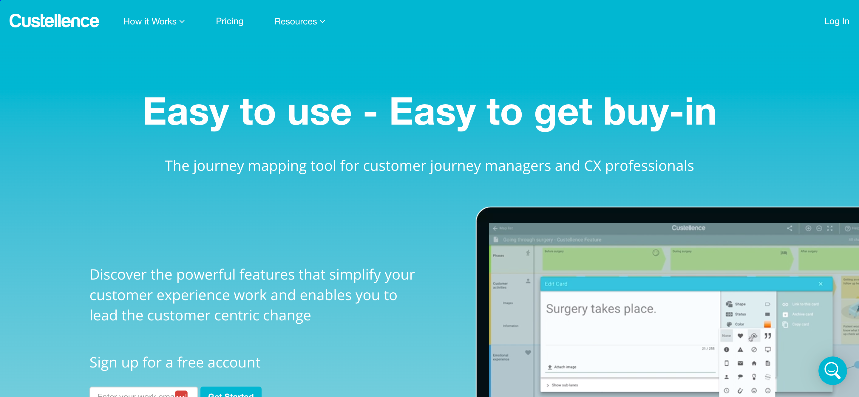 Custellence customer journey mapping tool