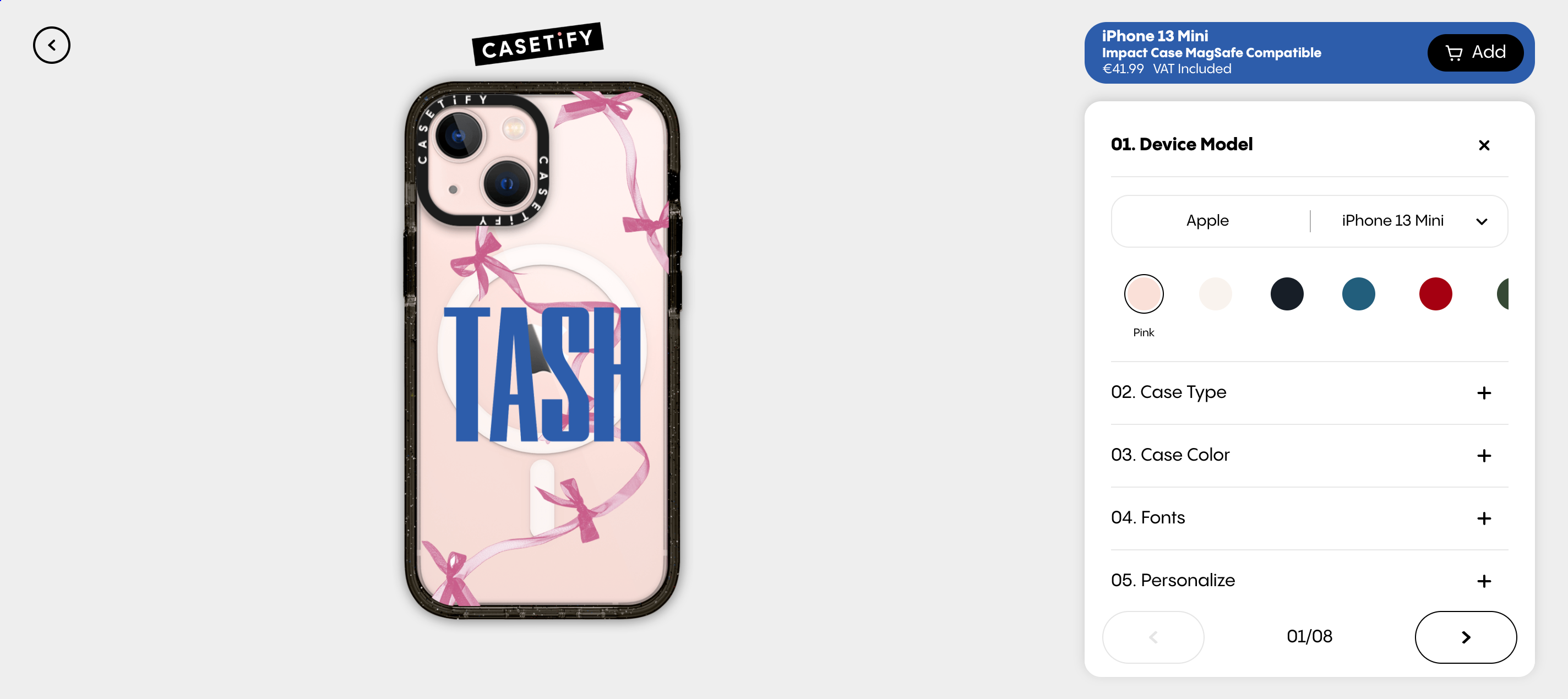 Casetify offers personalized products and relevant customization options to encourage customer for more purchases.