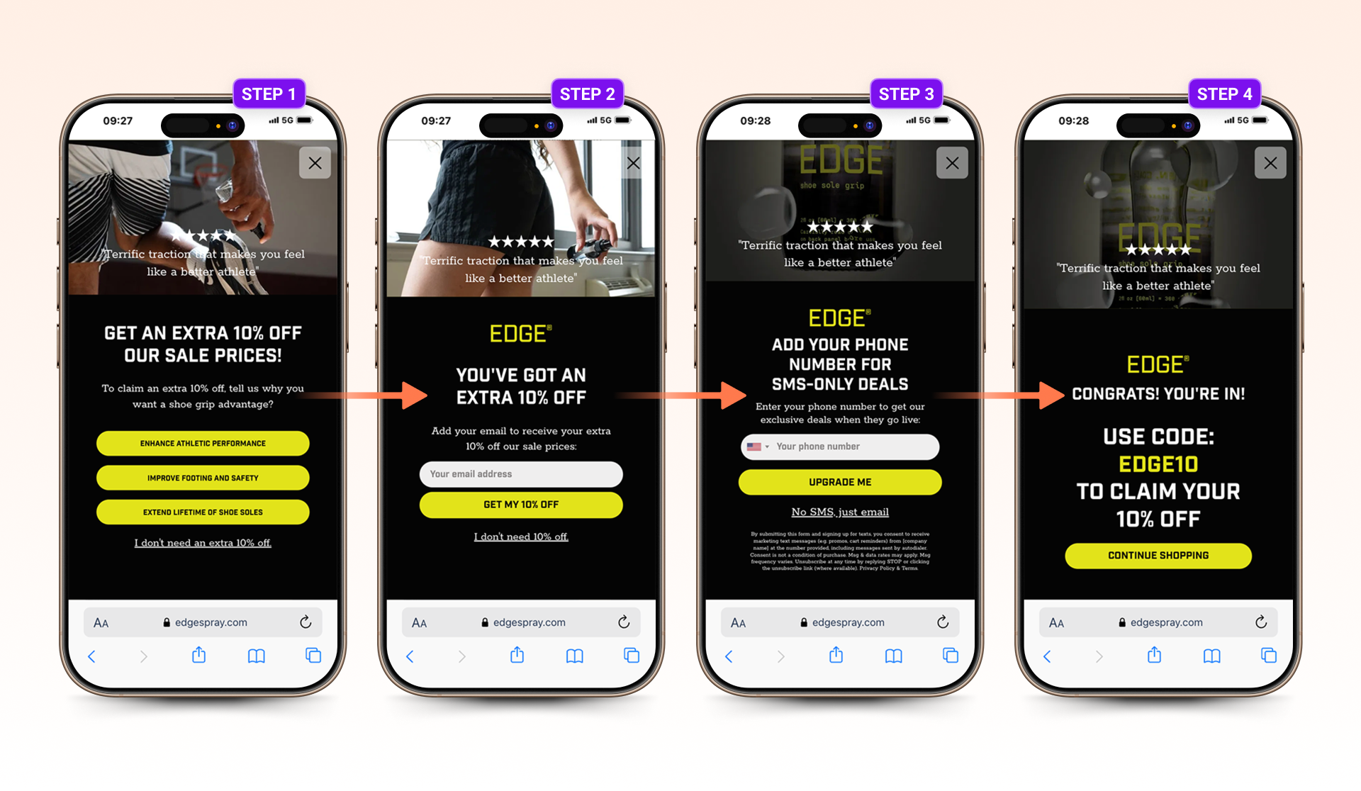 Edge Spray discount popup mobile