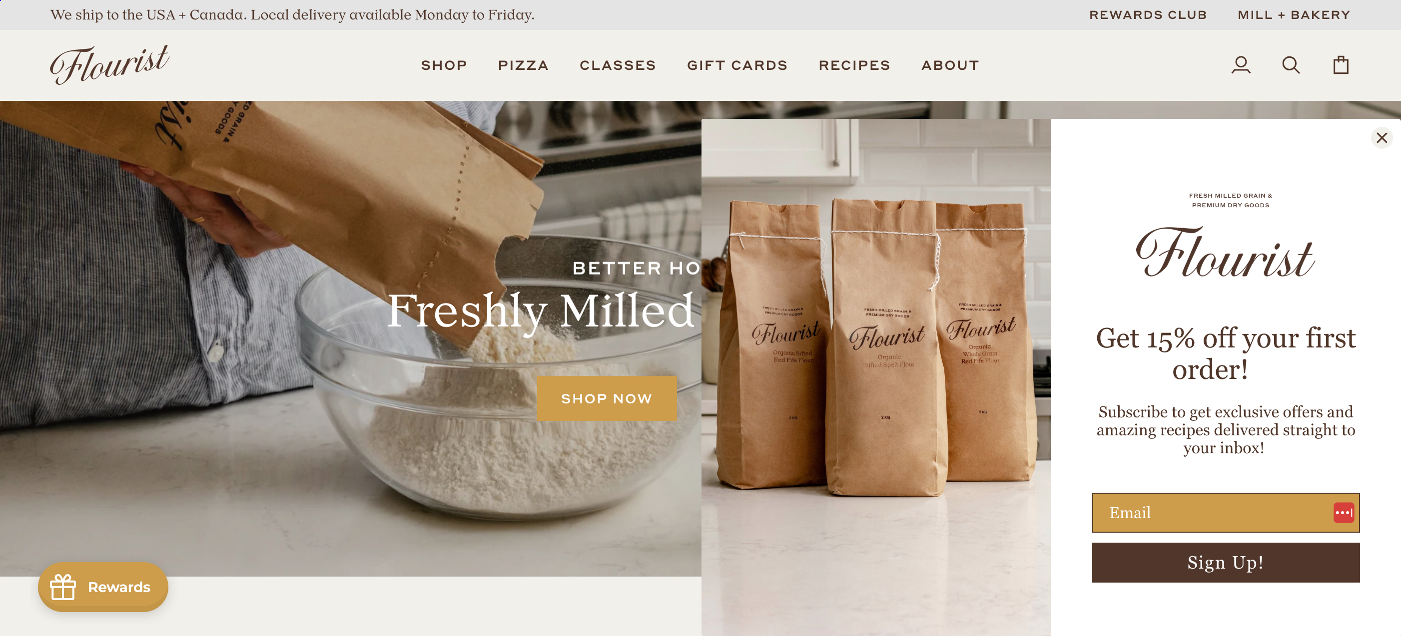 Flourist welcome popup