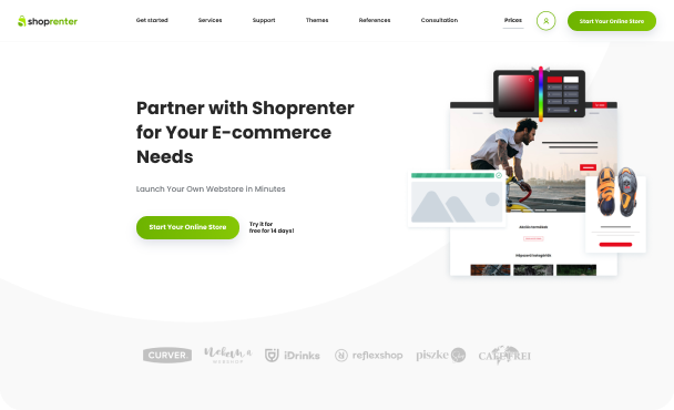 Shoprenter home page