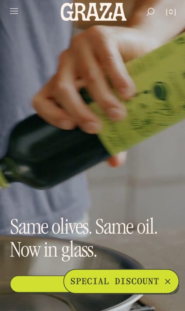 Teaser for Graza's sign-up popup