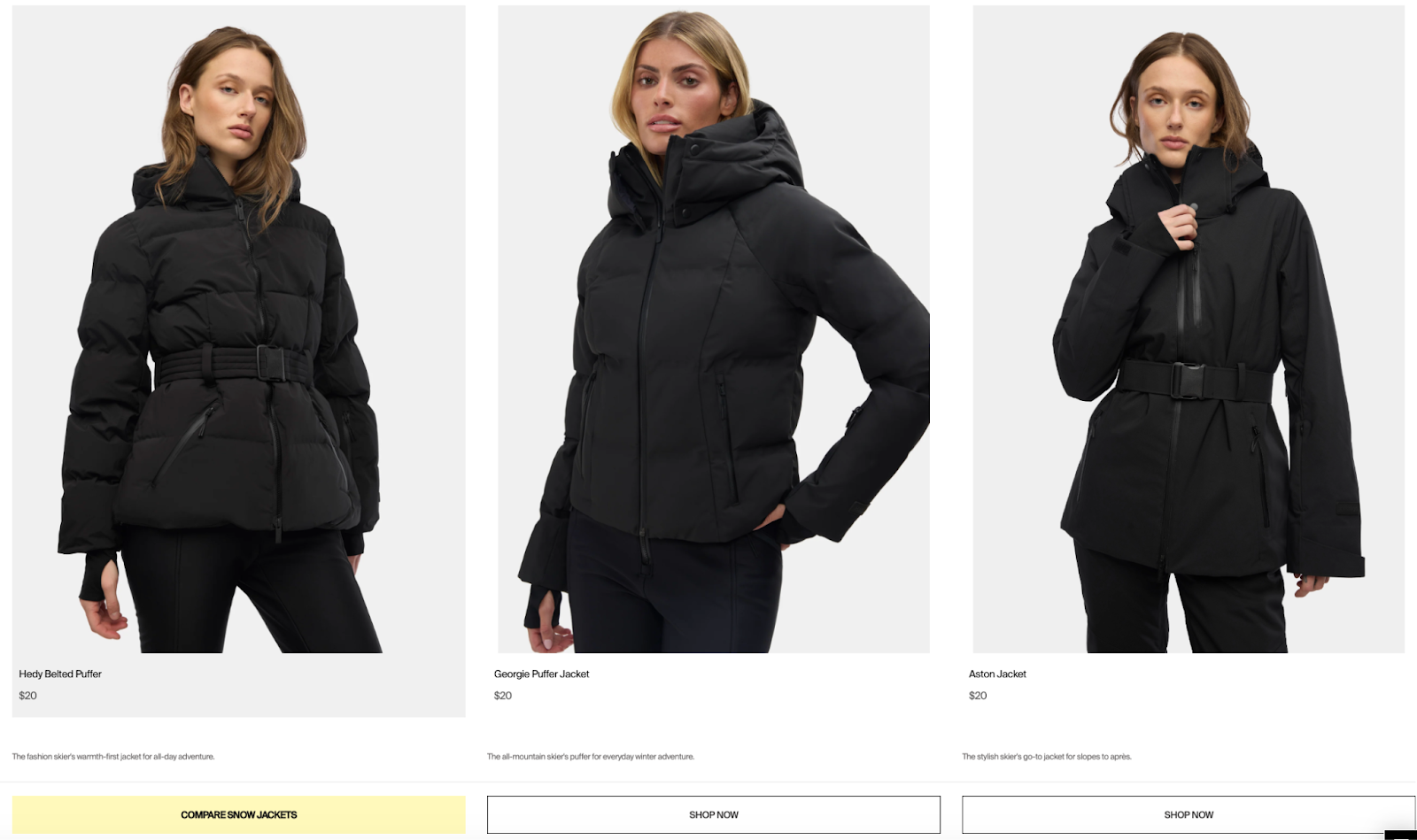Inline product comparison tool