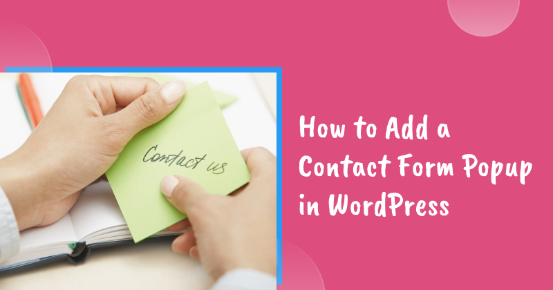 Add a contact form in WordPress