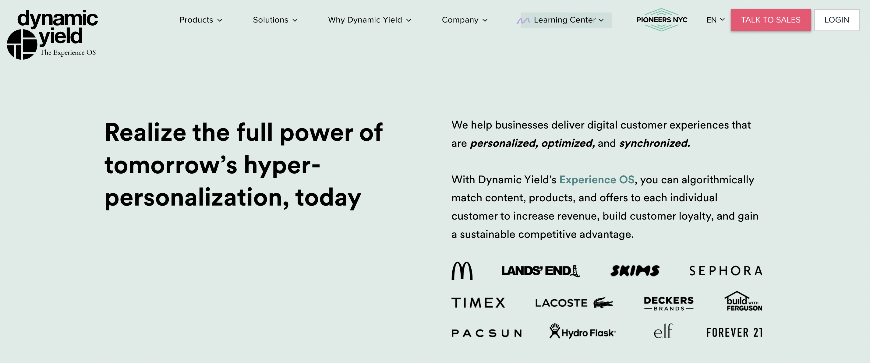 Dynamic Yield Personalization & Experimentation platform