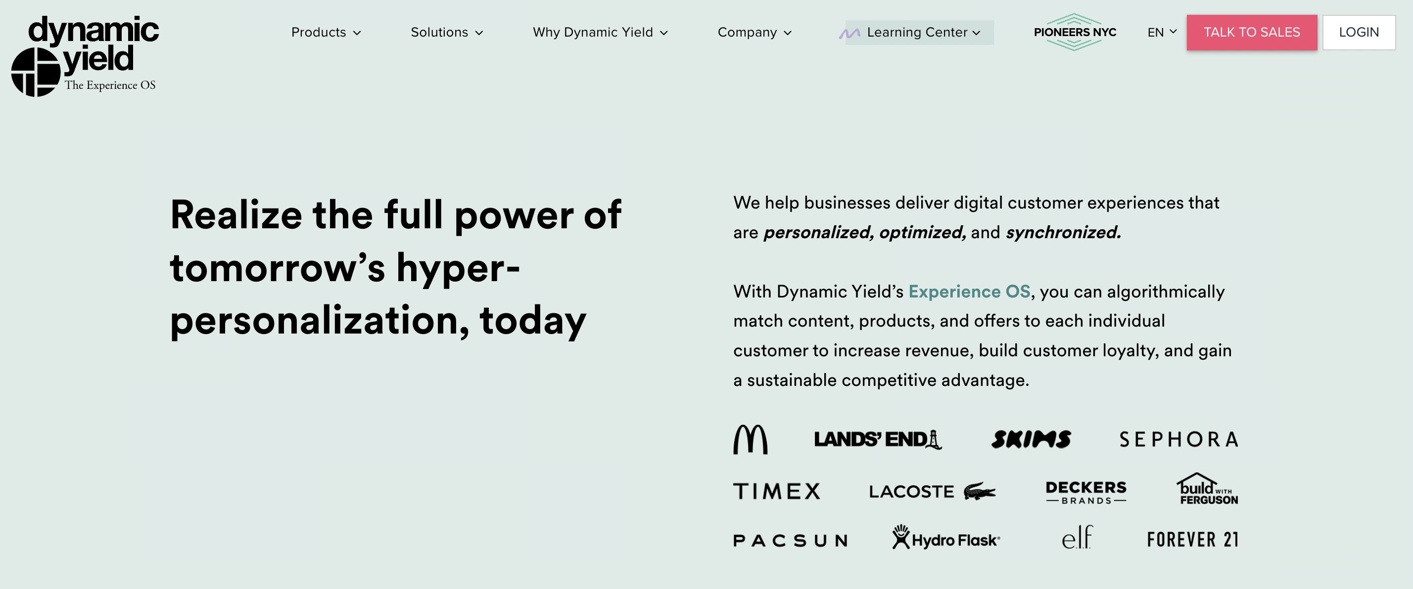 Dynamic Yield ecommerce personalization tool