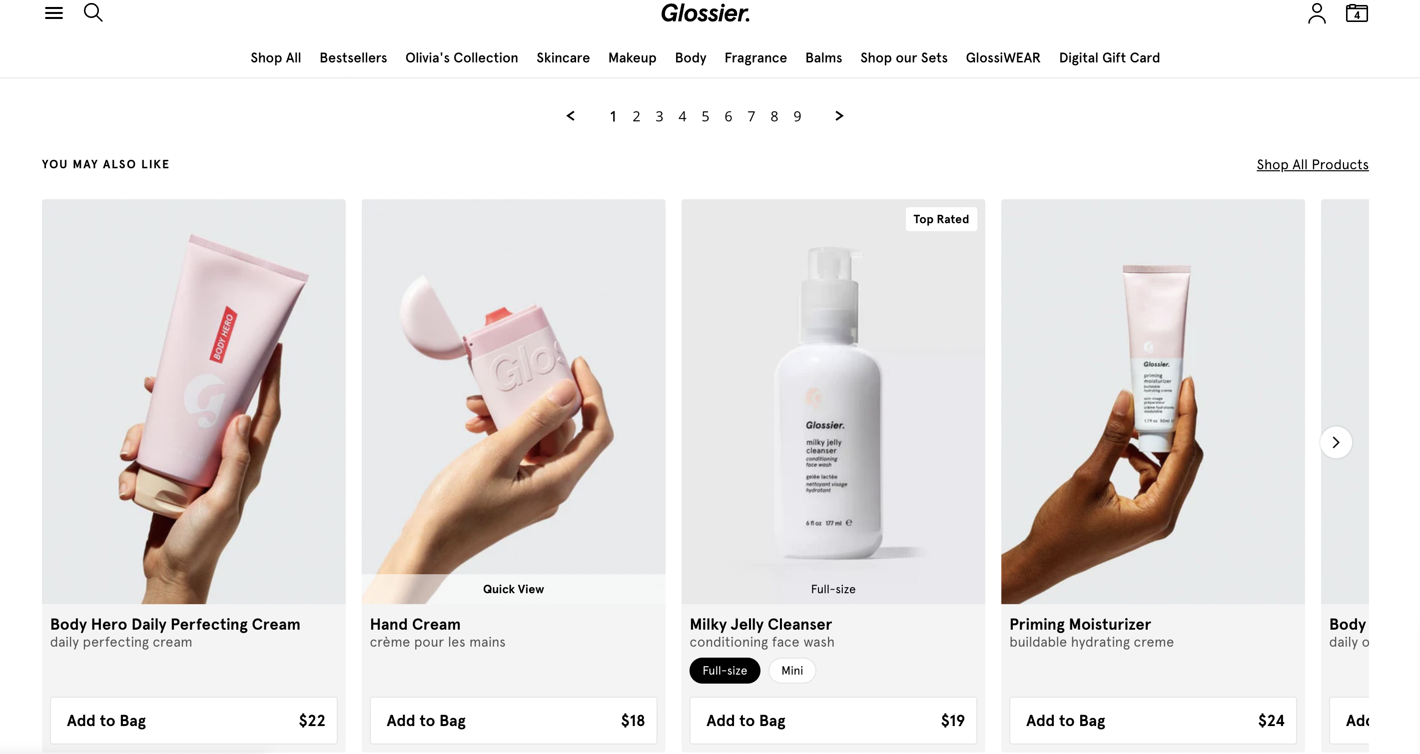 Glossier's product recommandtion