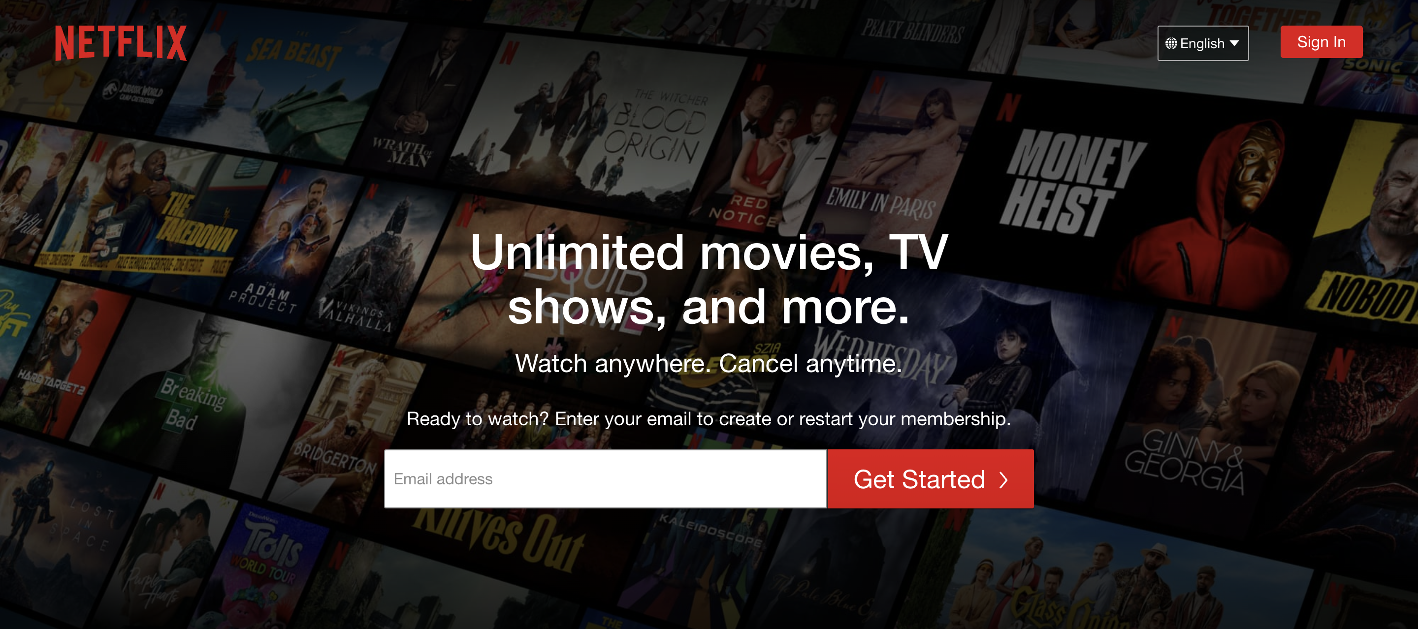 Netflix call to action